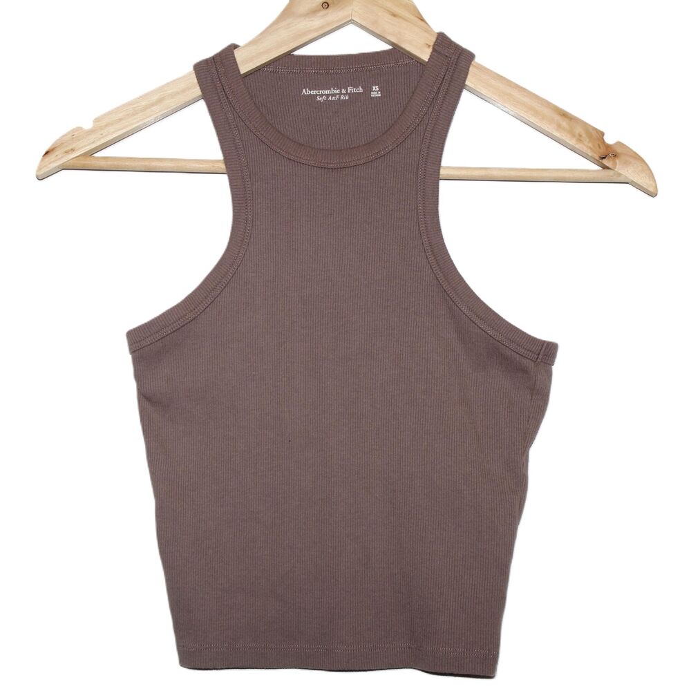 Abercrombie & Fitch Soft A&F Rib Brown Sleeveless Tank Top Size Extra Small XS